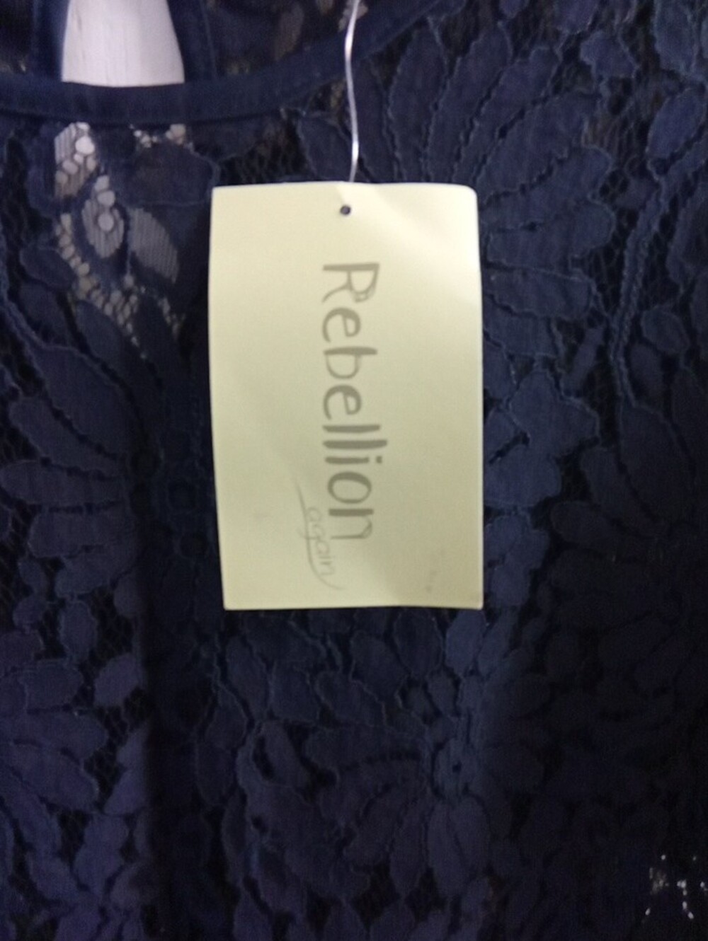 Rebellion Black Floral Lace Short Sleeve Blouse - Picture 2 of 3